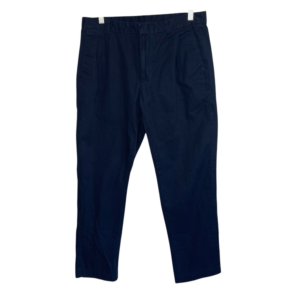 Calvin Klein Solid Dark Blue Khaki Dress Pants